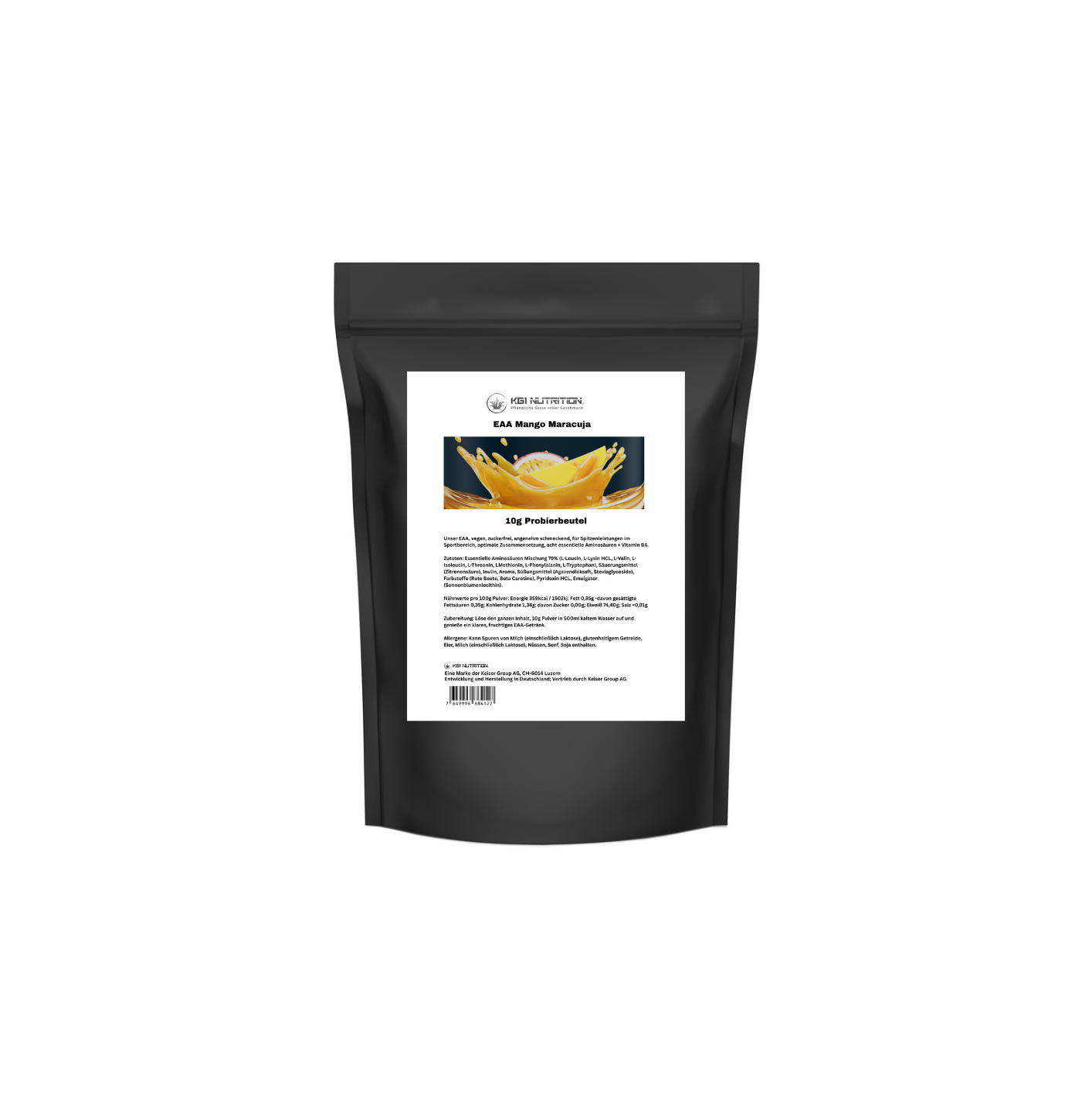 KG1 Nutrition EAA Mango Maracuja Probierbeutel 10g - Aminosäuren zum Probieren