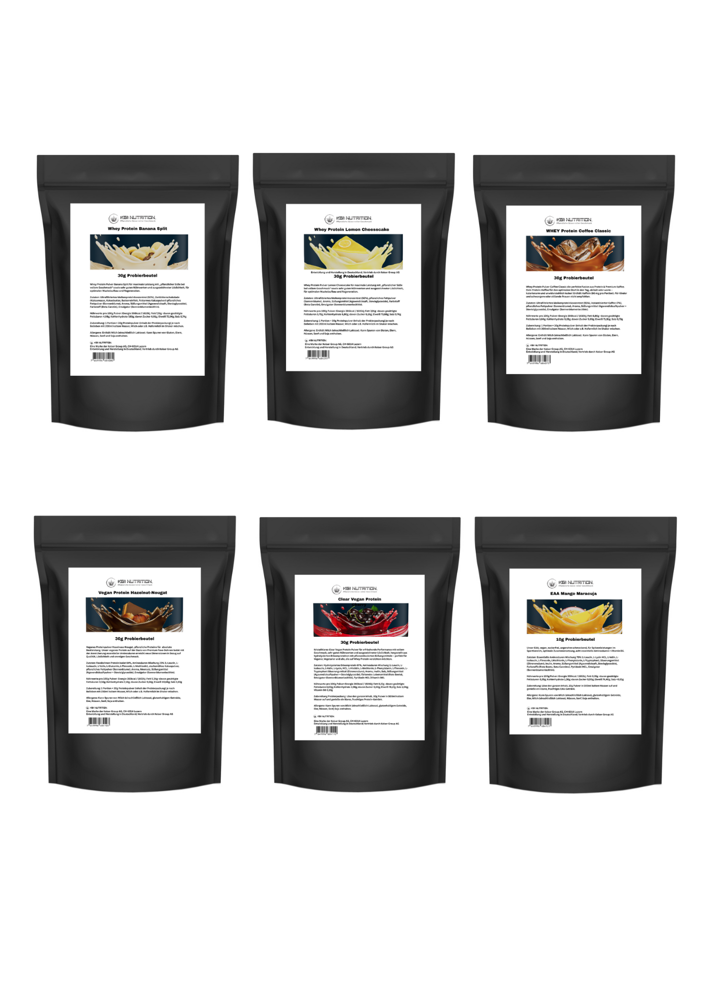 Bild alle Probierbeutel 30g Whey - Vegan - Clear Vegan 