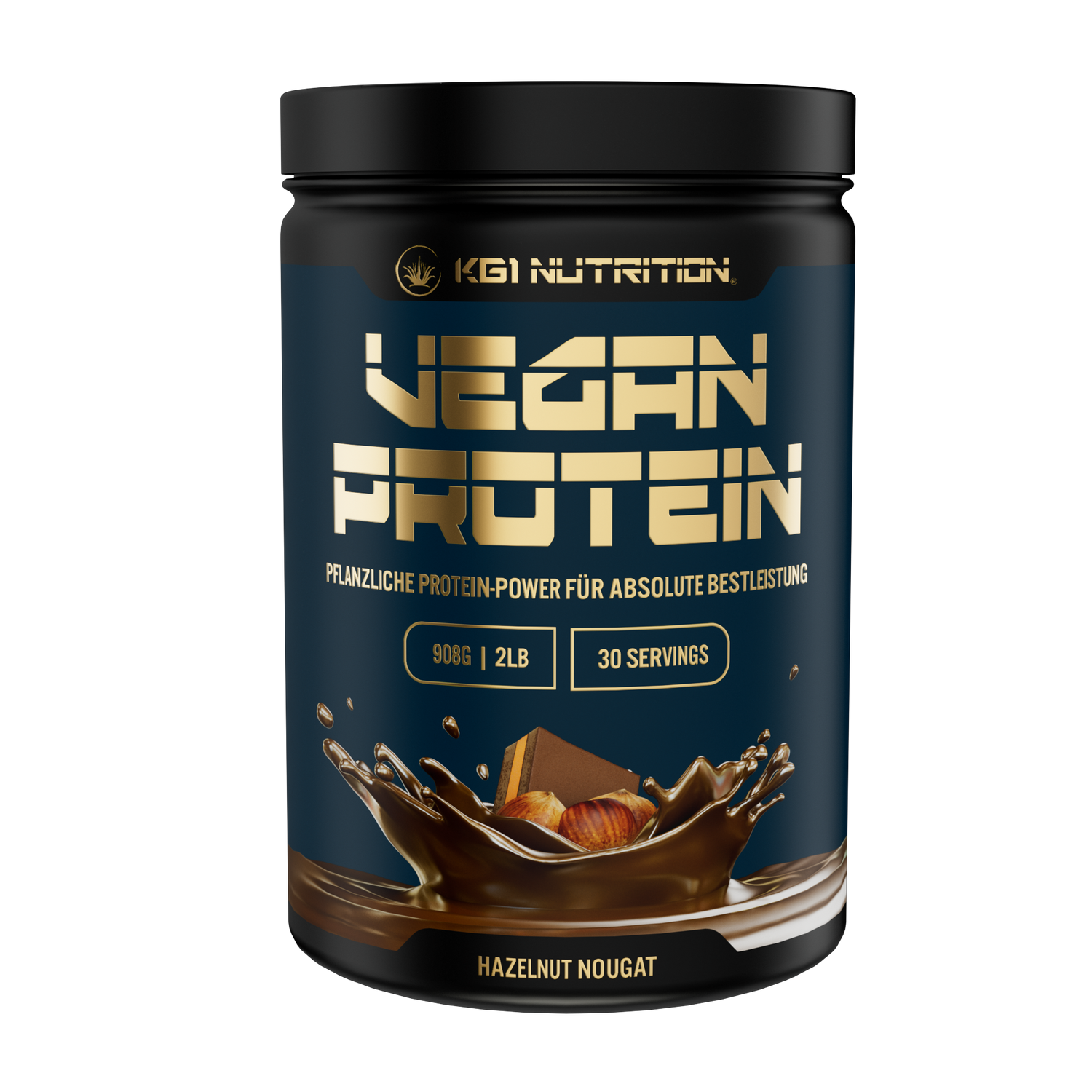 Vegan Protein Hazelnut Nougat, Fava-Bohnen Isolat, cremig  Doseninhalt 908g, Süssstoffe Agavendicksaftpulver und Steviolglycoside. 