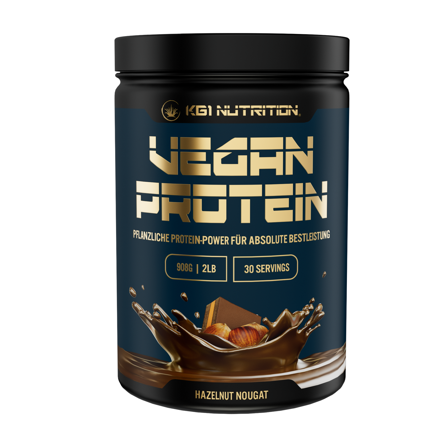 Vegan Protein Hazelnut Nougat, Fava-Bohnen Isolat, cremig  Doseninhalt 908g, Süssstoffe Agavendicksaftpulver und Steviolglycoside. 